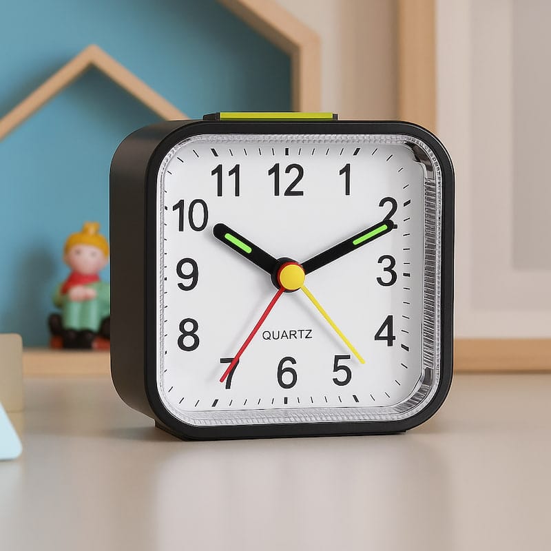Analoge Wekker Vierkant Met Lampje Nachtlampen