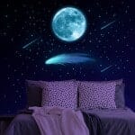 Lichtgevende Maan Blauwe Stickers Nachtlampen