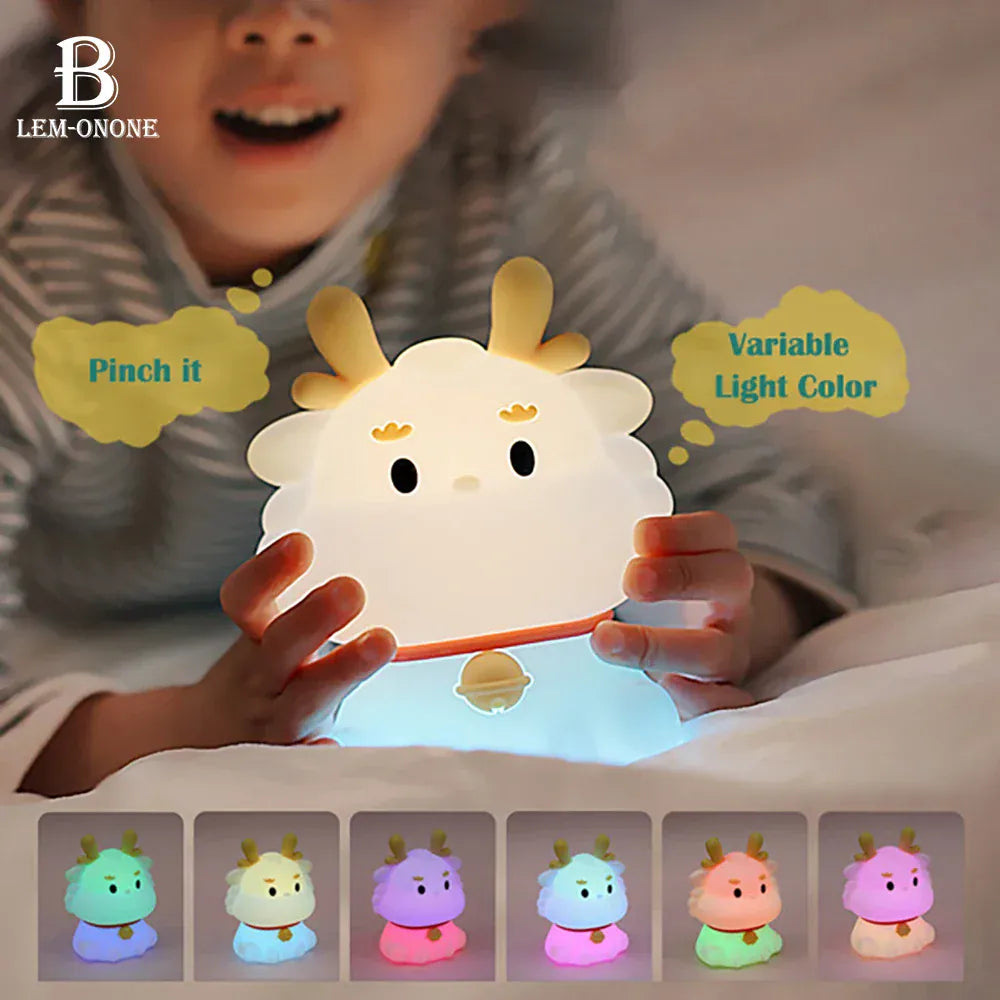 Baby Rendier Nachtlampje LumiRein Siliconen Warmlicht Meerkleurig Nachtlampen
