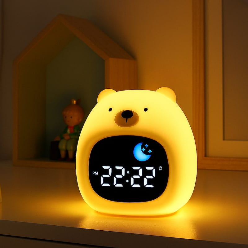 BearRise Wit Nachtlampje Wekker Nachtlampen