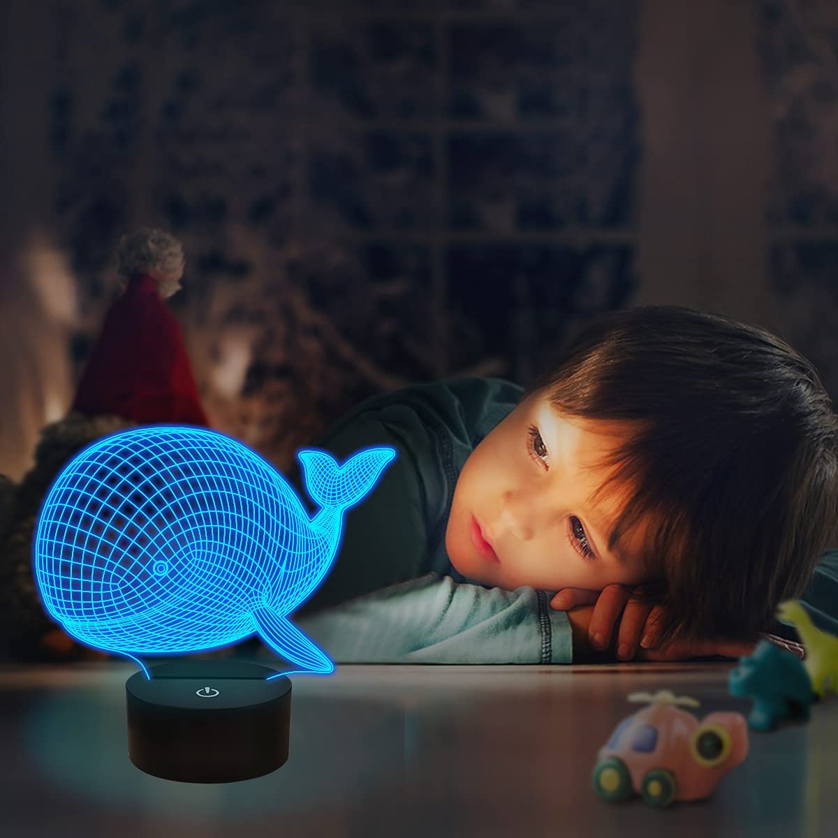 Blauw 3D Walvis Nachtlampjes Nachtlampen