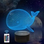 Blauw 3D Walvis Nachtlampjes Nachtlampen