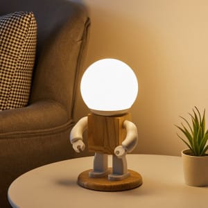 Blauw Hartvormig Nachtlampje Met Staal En Koord Nachtlampen