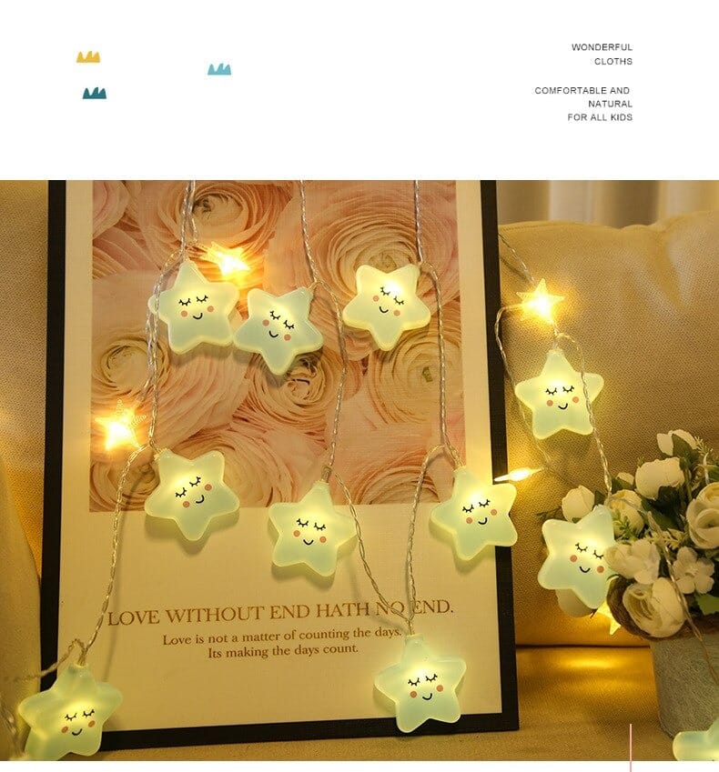 Blauw Ster LED-Lichtsnoer Nachtlampje S 150 cm 10 LEDs Nachtlampen