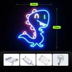 Blauwe Neon Dinosaurus Nachtlampje Nachtlampen
