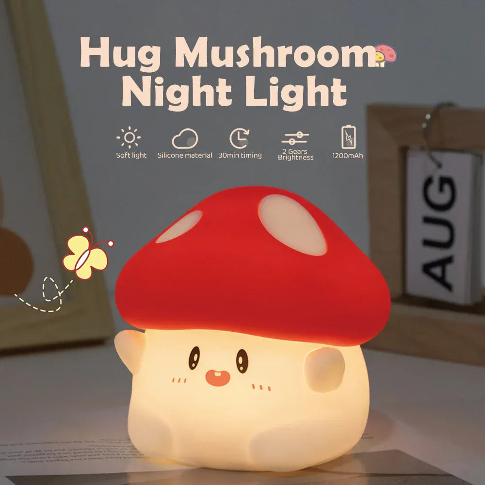 Champidou Champignon Nachtlampje Baby Silicone Met Warme Licht Nachtlampen