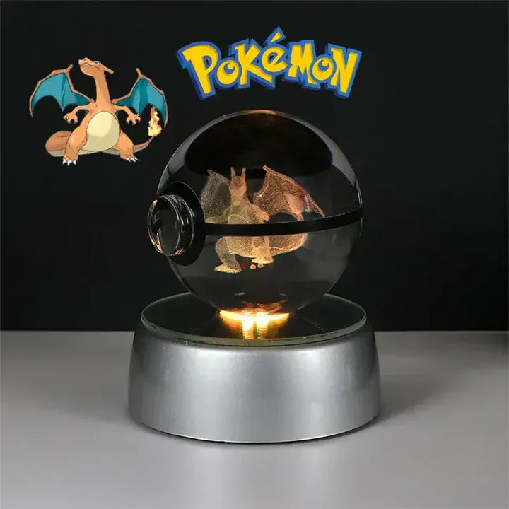 Charizard 3D Nachtlampje met LED Kristalbasis Nachtlampen