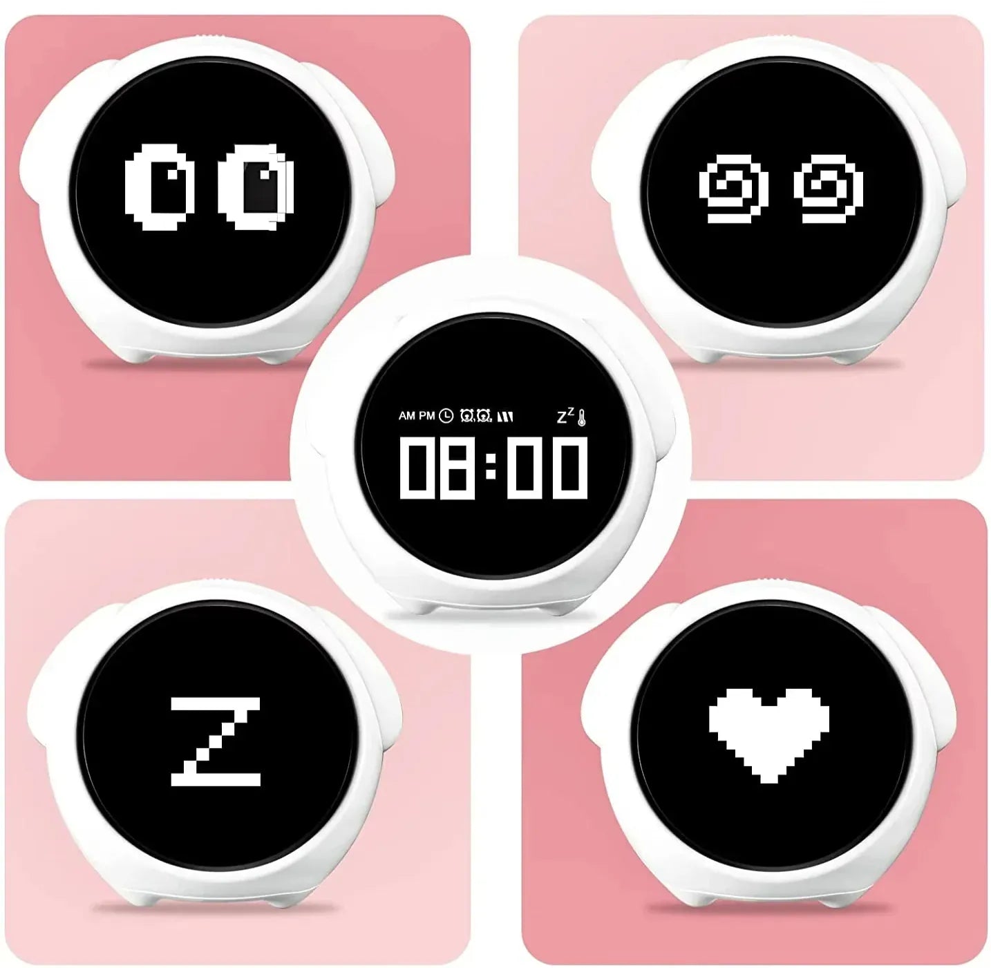 DigiRise Kinderwekker Roze LED Nachtlampen