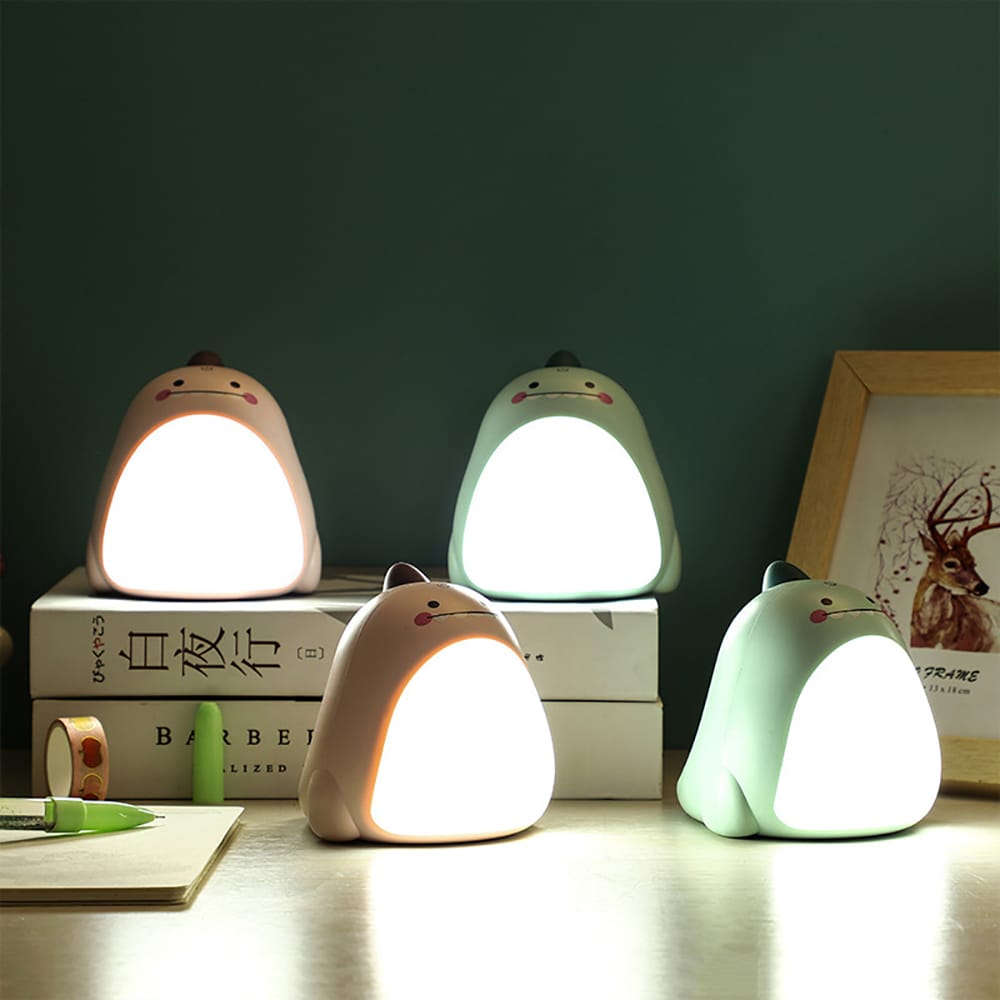 Dino Nachtlampje Groen of Roze 10cm Nachtlampen