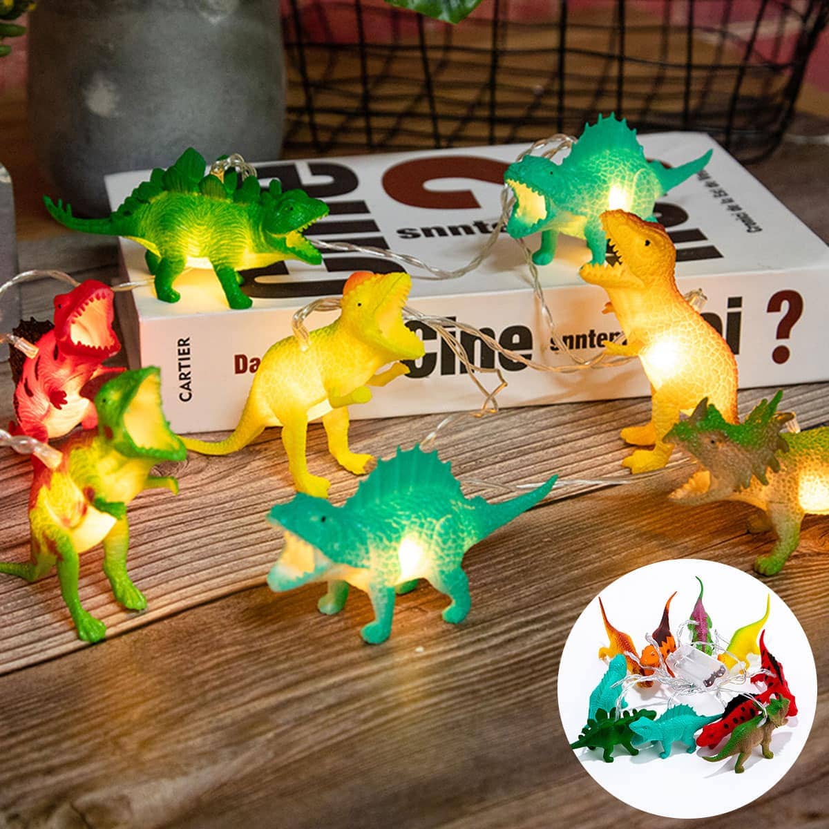 Dinosaurus LED Lichtsnoer 10 LEDs Nachtlampen