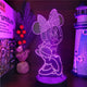 Disney Minnie 3D Nachtlampje Roze Met Aanraaksensor