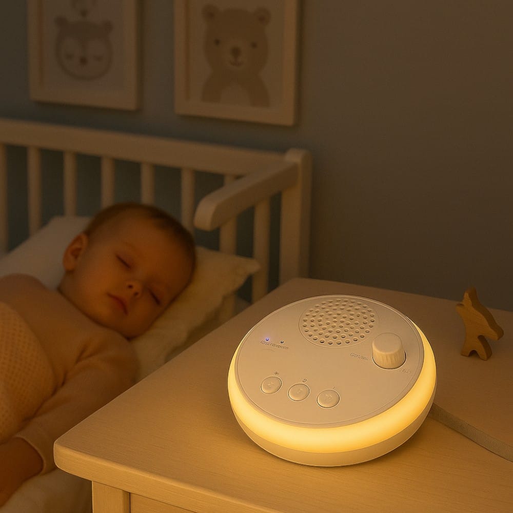 Draagbaar Witgeluid Nachtlampje 10 cm Met USB Oplader Nachtlampen