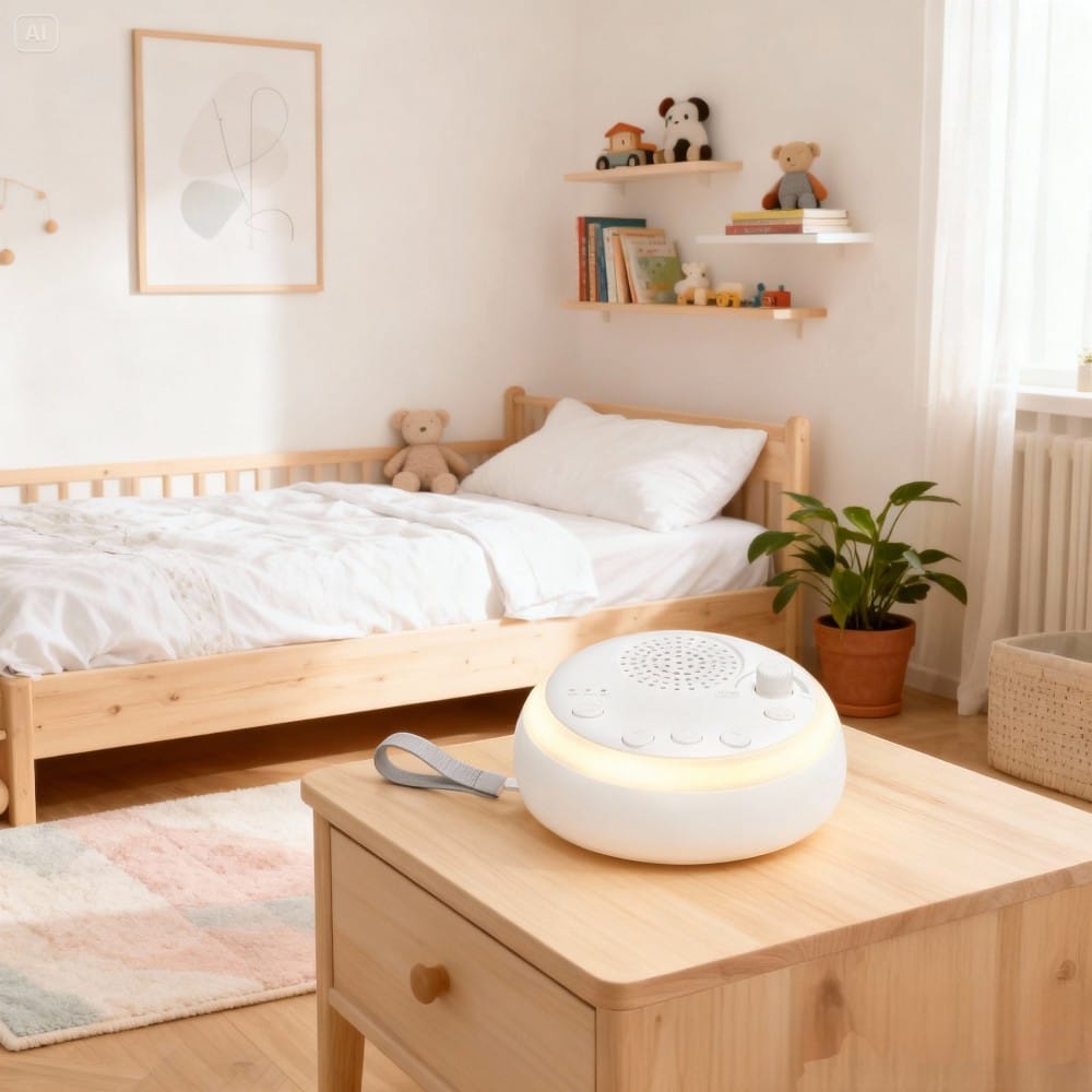 Draagbaar Witgeluid Nachtlampje 10 cm Met USB Oplader Nachtlampen