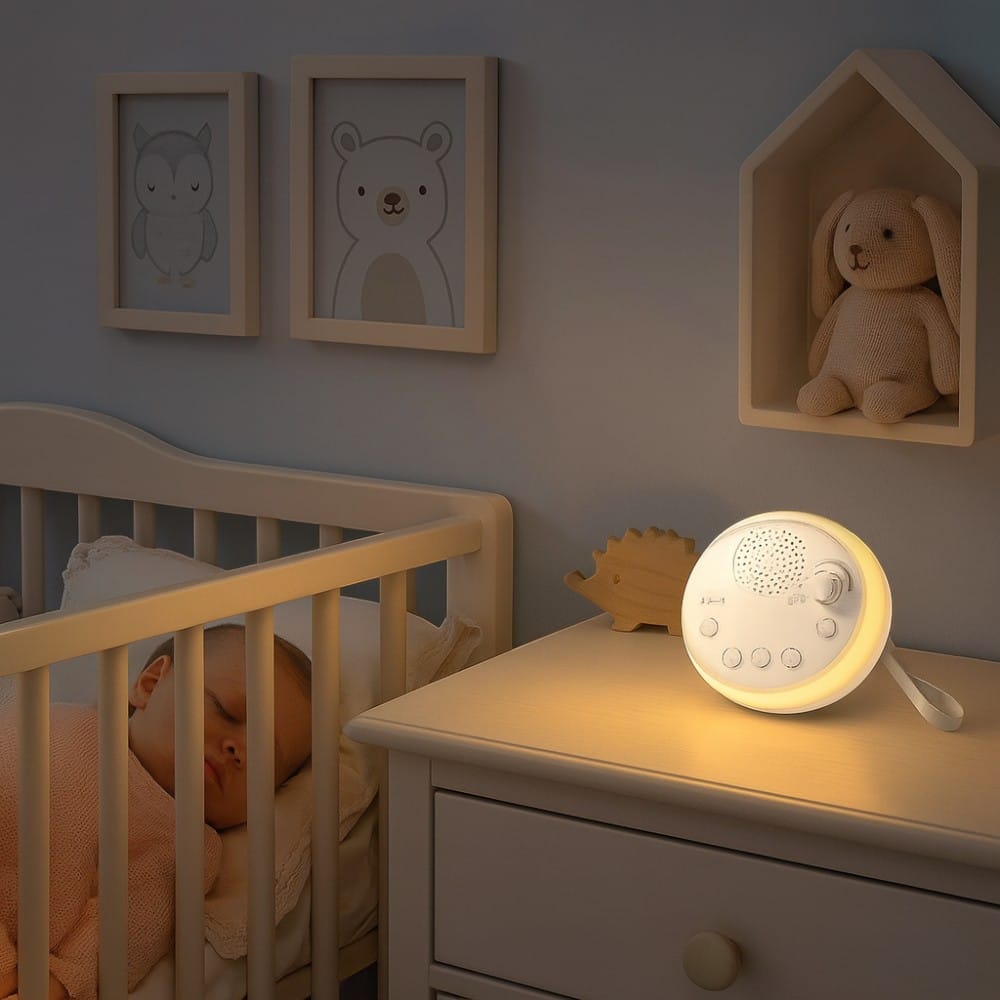 Draagbaar Witgeluid Nachtlampje 10 cm Met USB Oplader Nachtlampen