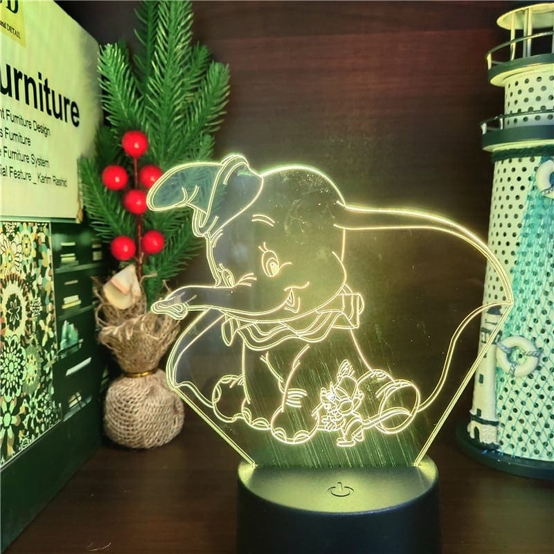 Dumbo 3D Nachtlampje Disney Tekenfilm voor Kinderen Nachtlampen