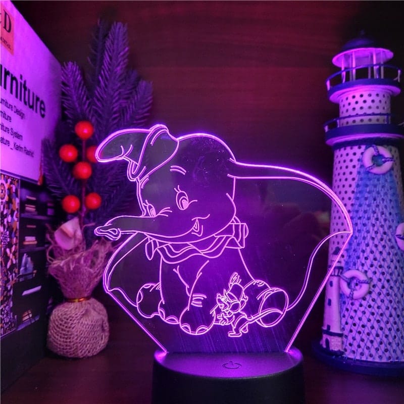 Dumbo 3D Nachtlampje Disney Tekenfilm voor Kinderen Nachtlampen