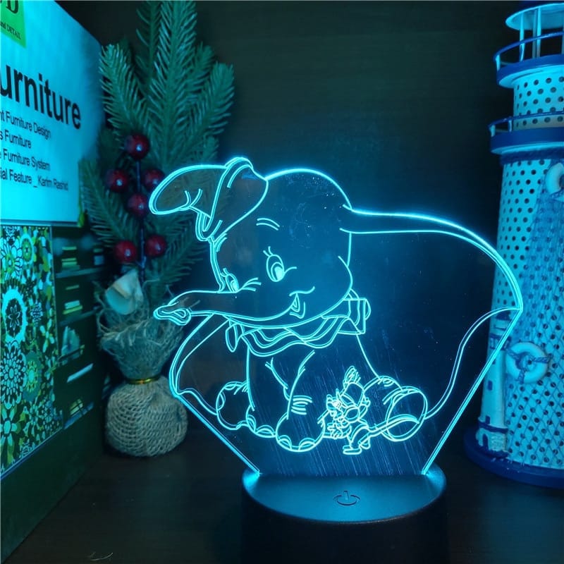 Dumbo 3D Nachtlampje Disney Tekenfilm voor Kinderen Nachtlampen