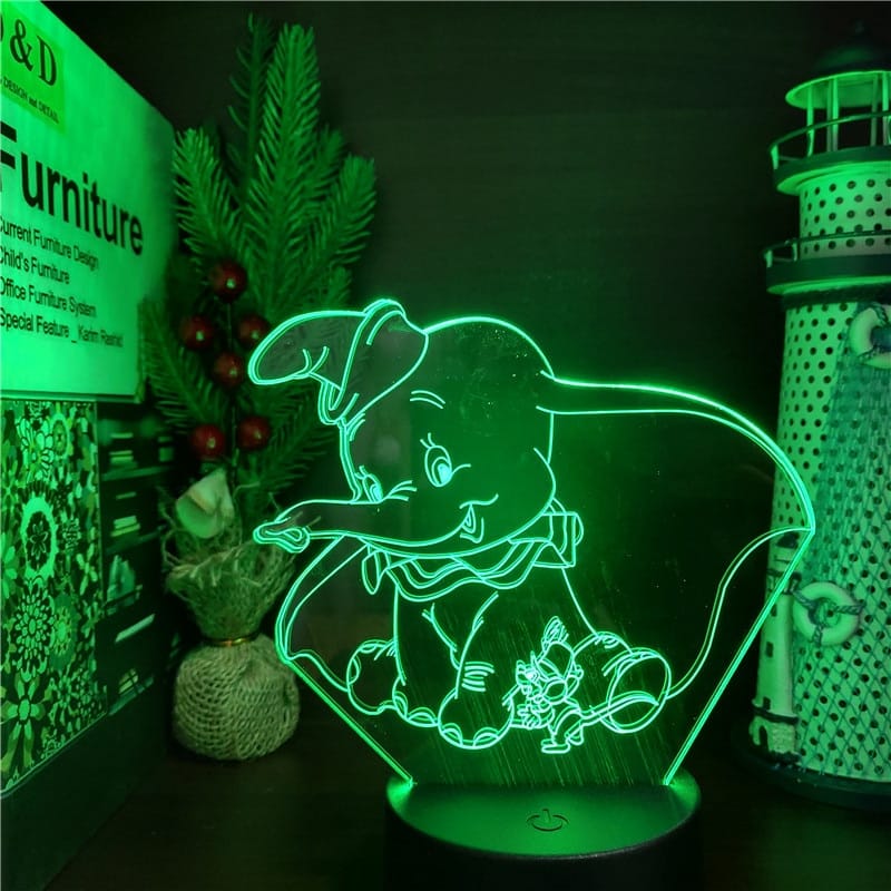 Dumbo 3D Nachtlampje Disney Tekenfilm voor Kinderen Nachtlampen