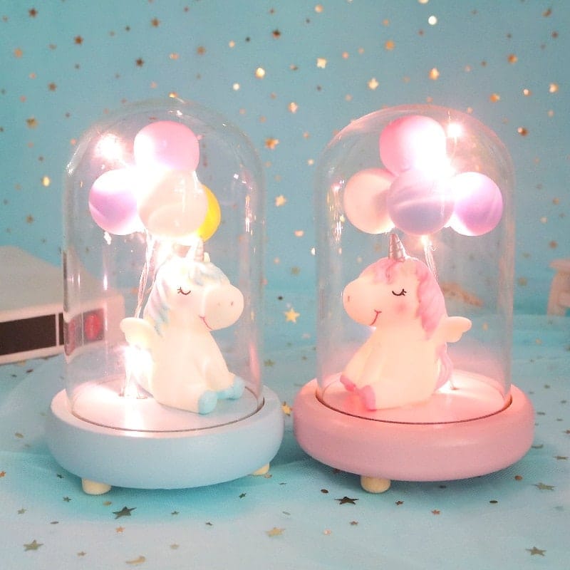 Eenhoorn Ballon Nachtlampje Resin 14x10 Cm Voor Kinderen Nachtlampen
