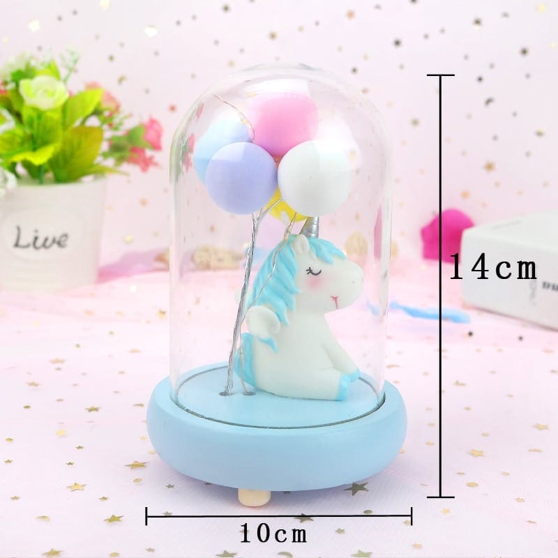 Eenhoorn Ballon Nachtlampje Resin 14x10 Cm Voor Kinderen Nachtlampen