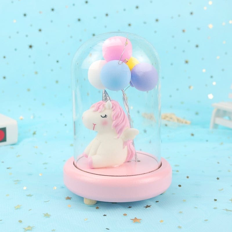 Eenhoorn Ballon Nachtlampje Resin 14x10 Cm Voor Kinderen Nachtlampen