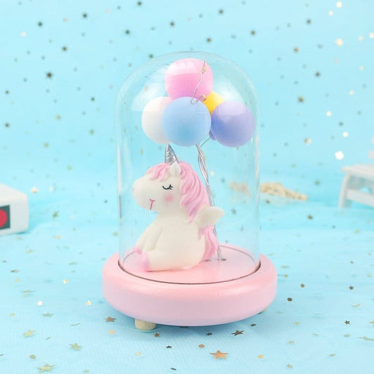 Eenhoorn Ballon Nachtlampje Resin 14x10 Cm Voor Kinderen Nachtlampen