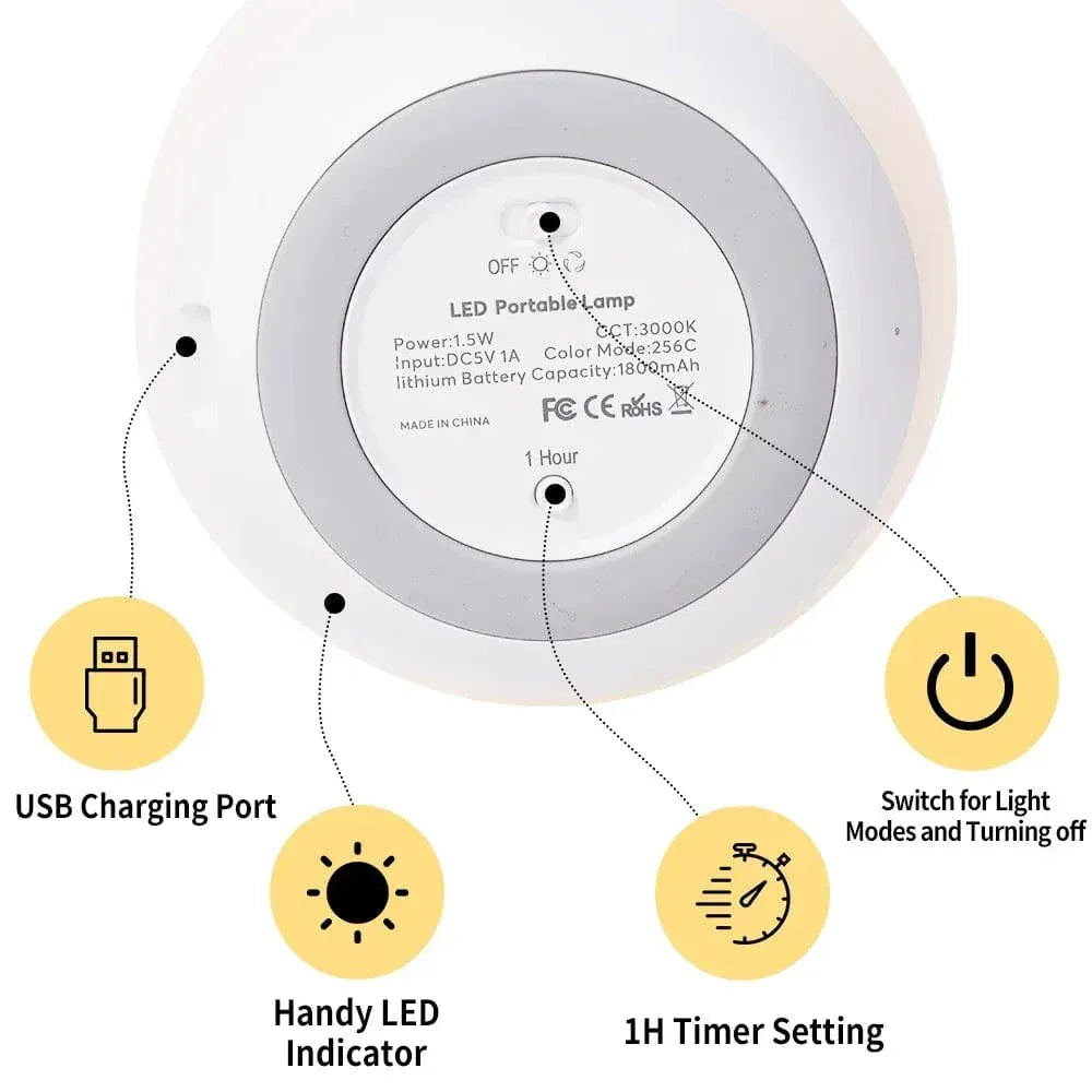 Ei Nachtlampje EggLuz Tactiel LED Nachtlampen