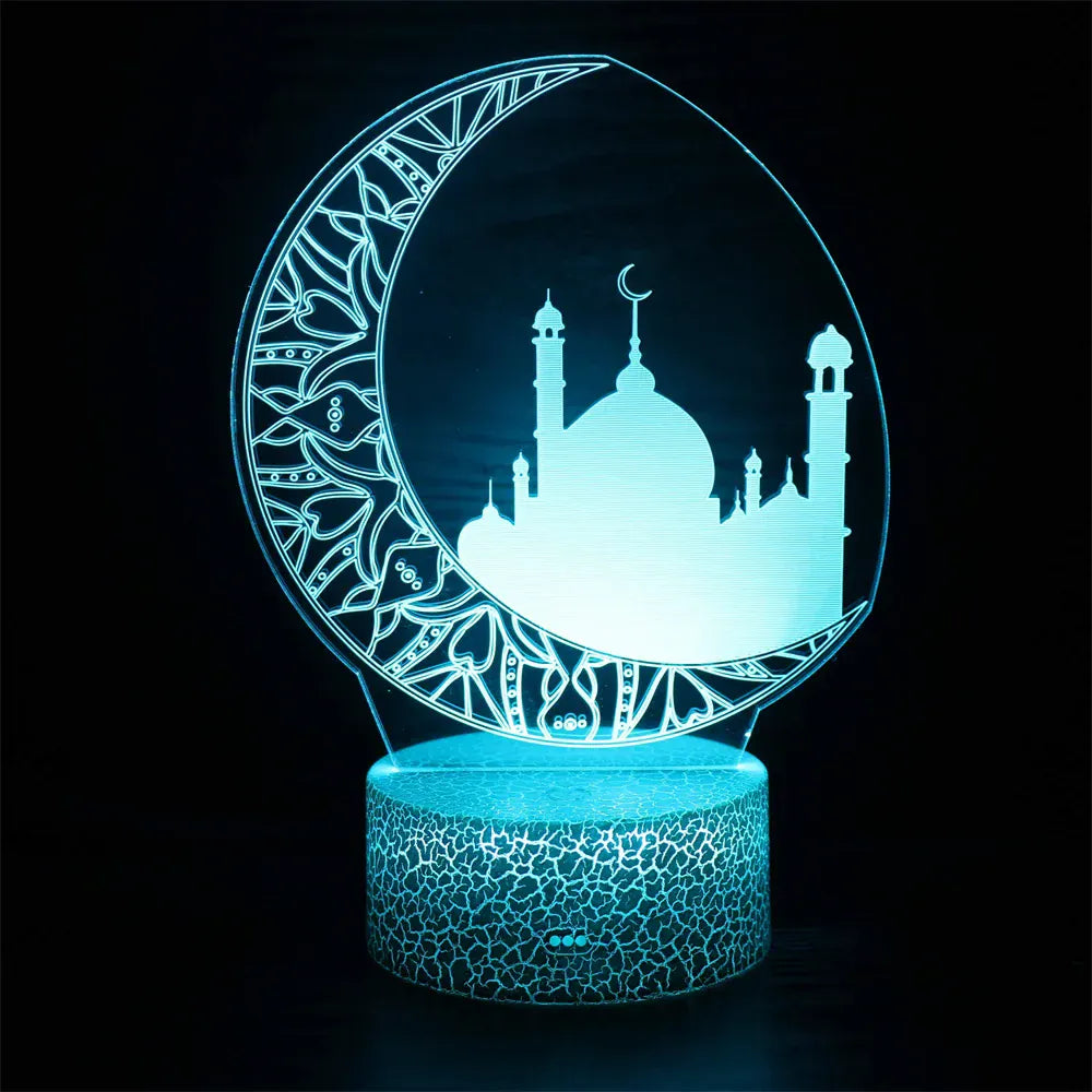 Eid Mubarak 3D Nachtlampje Moskee Nachtlampen