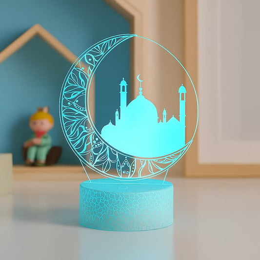 Eid Mubarak 3D Nachtlampje Moskee Nachtlampen