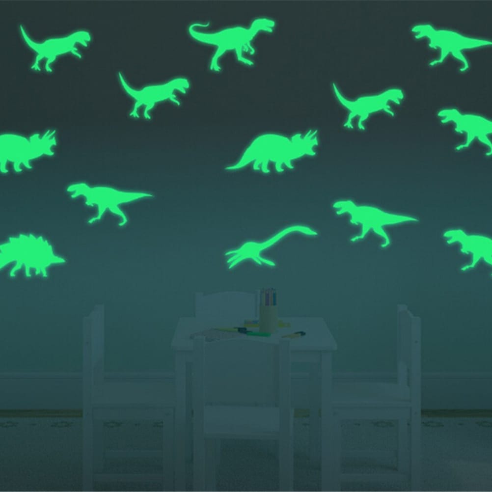 Fluorescerende Dinosaurus Stickers Nachtlampen