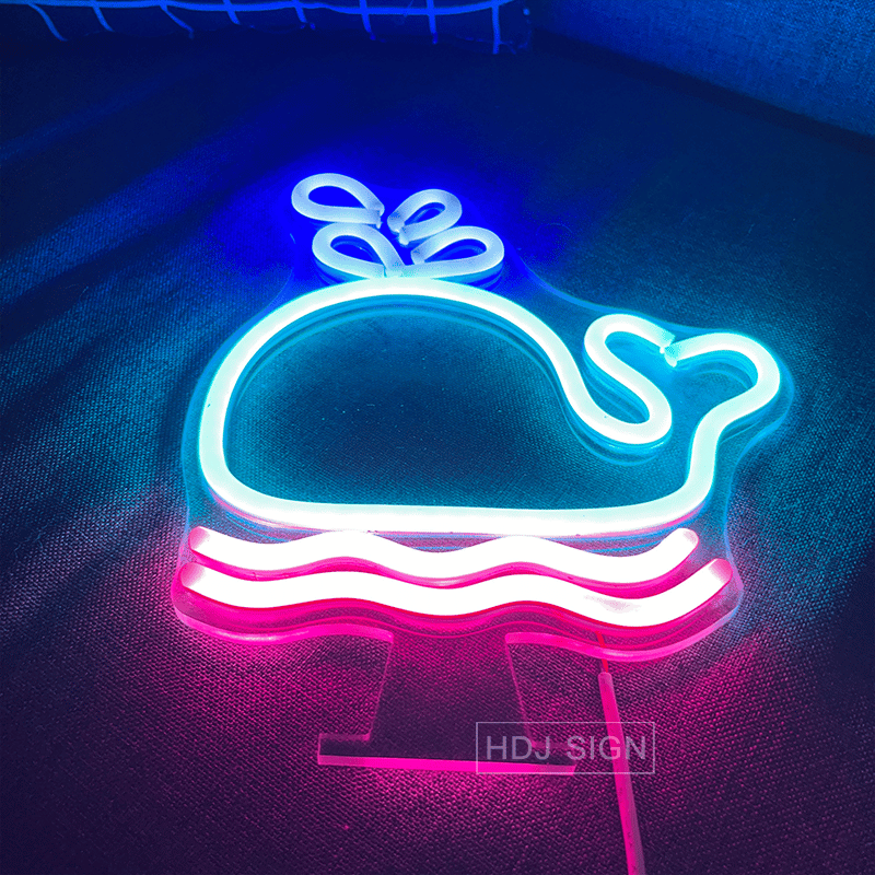 Fluorescerende LED Walvis Wandlamp Nachtlampen