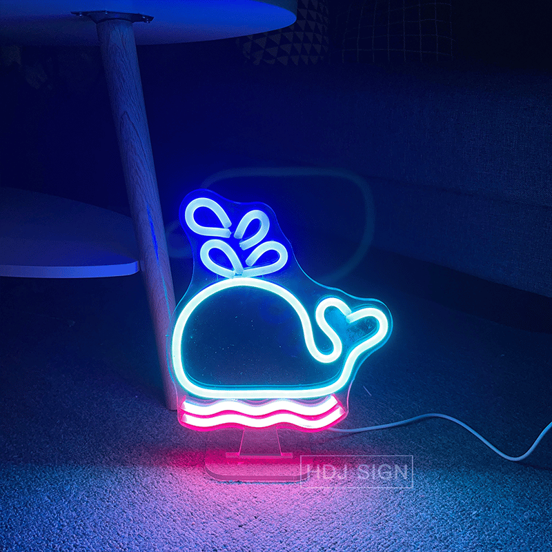 Fluorescerende LED Walvis Wandlamp Nachtlampen