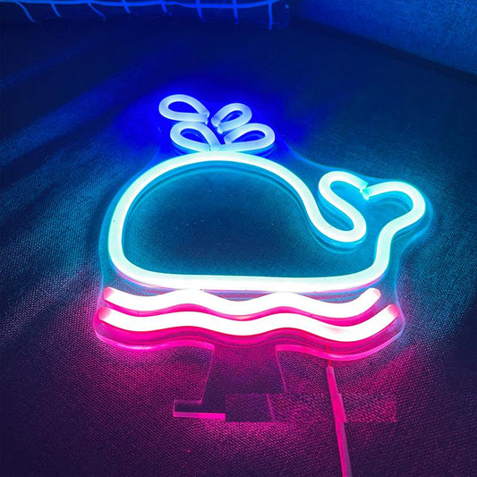 Fluorescerende LED Walvis Wandlamp Nachtlampen