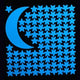 Fosforescerende Muursticker Ster en Maan 20x20 cm