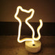 Geel Neon Kat Nachtlampje 15x15x10