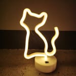 Geel Neon Kat Nachtlampje 15x15x10 Nachtlampen