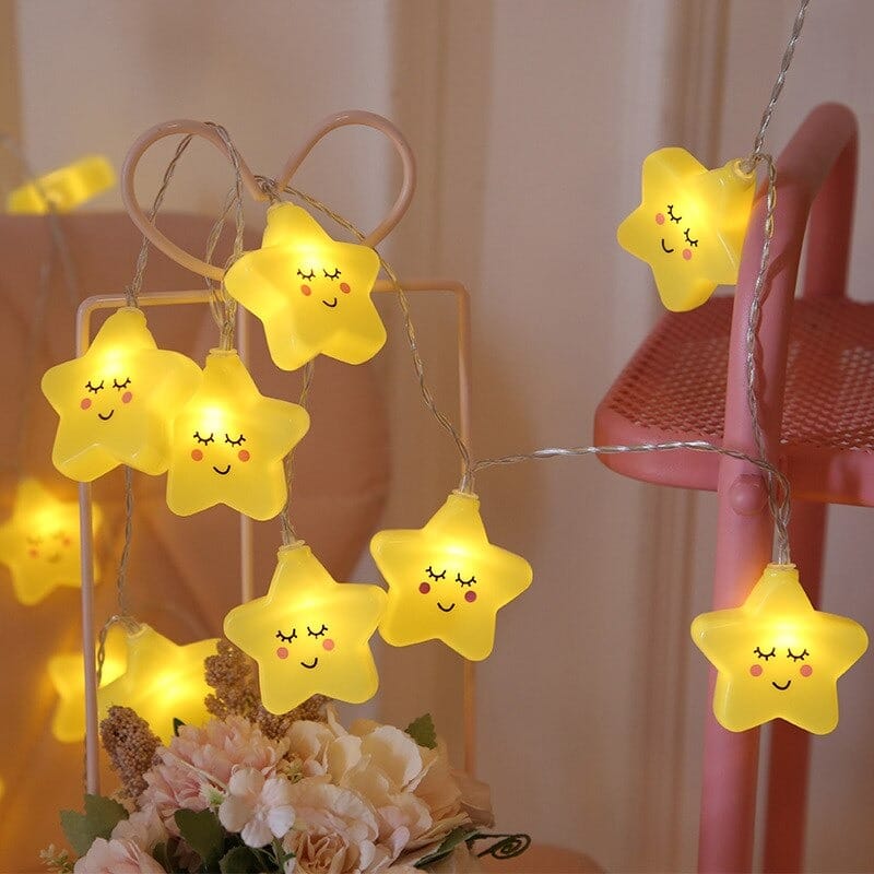 Geel Ster LED Lichtsnoer Nachtlampje Nachtlampen