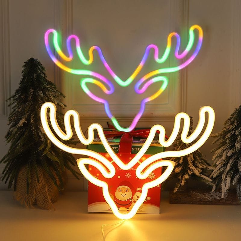 Gele Rendier LED Neon 35x23,5 cm Nachtlampen