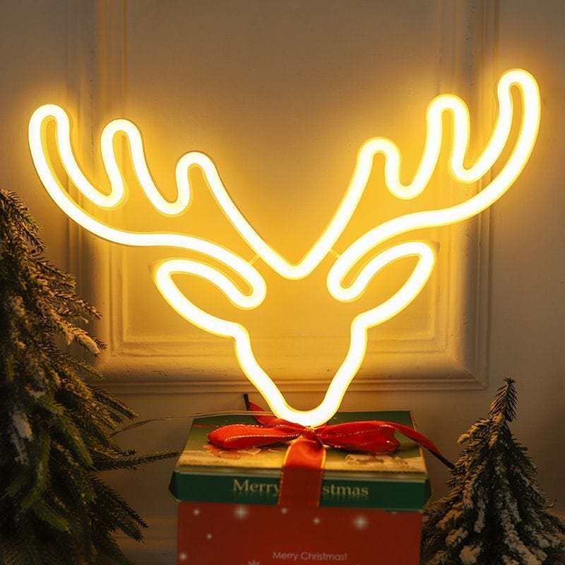Gele Rendier LED Neon 35x23,5 cm Nachtlampen