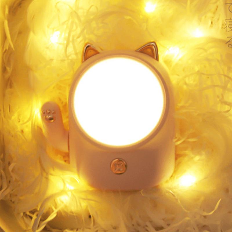 Gelukbrengend Kat LED Nachtlampje 12x9x9 cm Nachtlampen