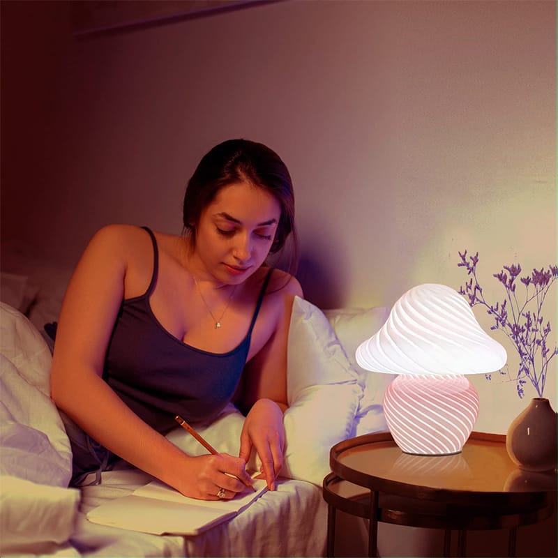 Glazen Paddenstoel LED Nachtlampje Nachtlampen