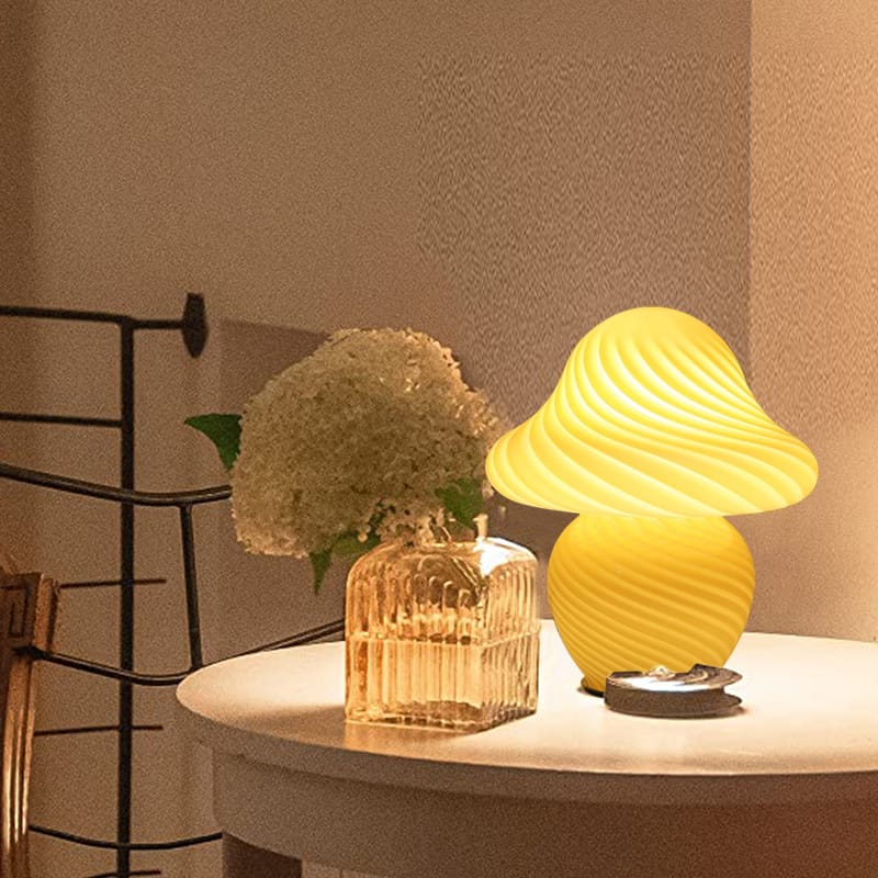Glazen Paddenstoel LED Nachtlampje Nachtlampen