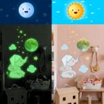 Gloeiende Olifant Maan Muursticker Nachtlampen