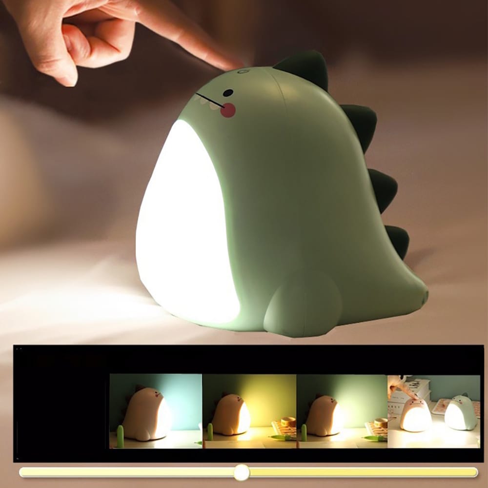 Grappige Dinosaurus LED Nachtlampje 10x11x12 cm Nachtlampen