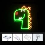 Groen Neon Dinosaurus Nachtlampje Nachtlampen