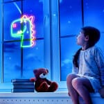 Groen Neon Dinosaurus Nachtlampje Nachtlampen