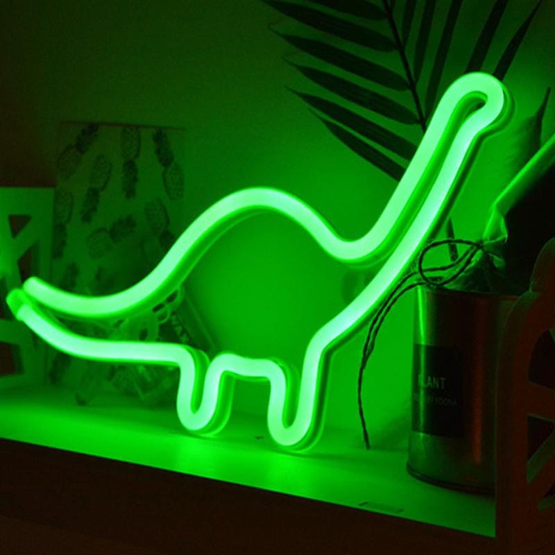 Groene Neon Dinosaurus Nachtlampje Voor Slaapkamer Nachtlampen