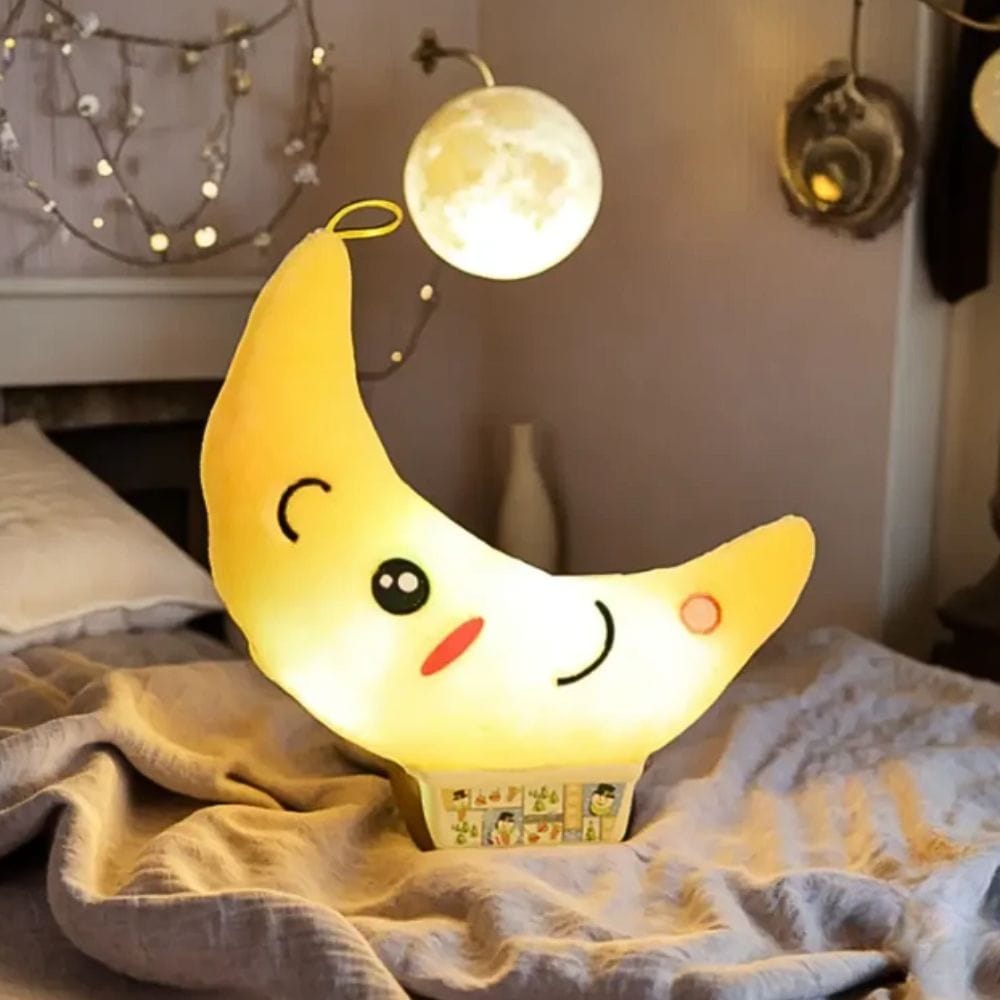 Halve Maan Knuffel Nachtlampje 38x28x15 cm Zacht Licht Nachtlampen