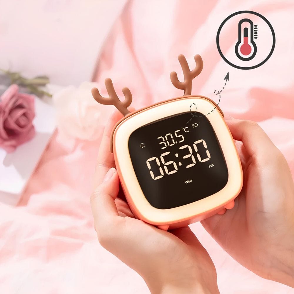 Hert Nachtlampje Alarm Thermometer Nachtlampen