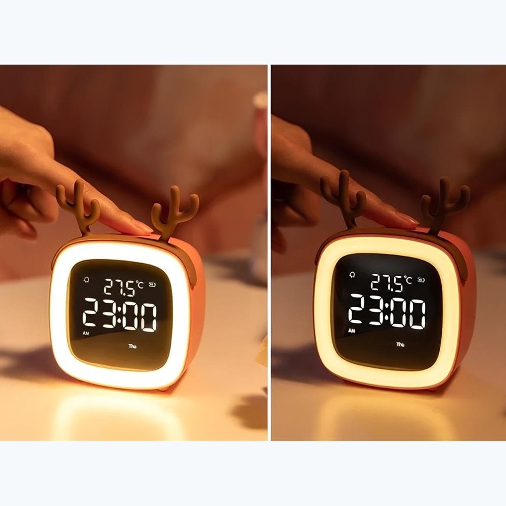 Hert Nachtlampje Alarm Thermometer Nachtlampen
